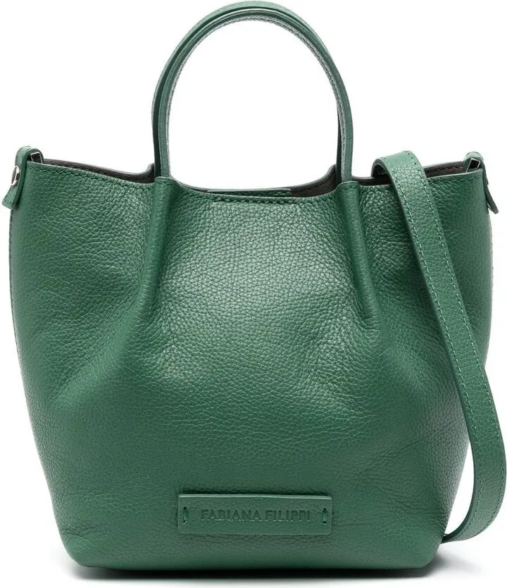 small Inga logo-patch leather tote bag