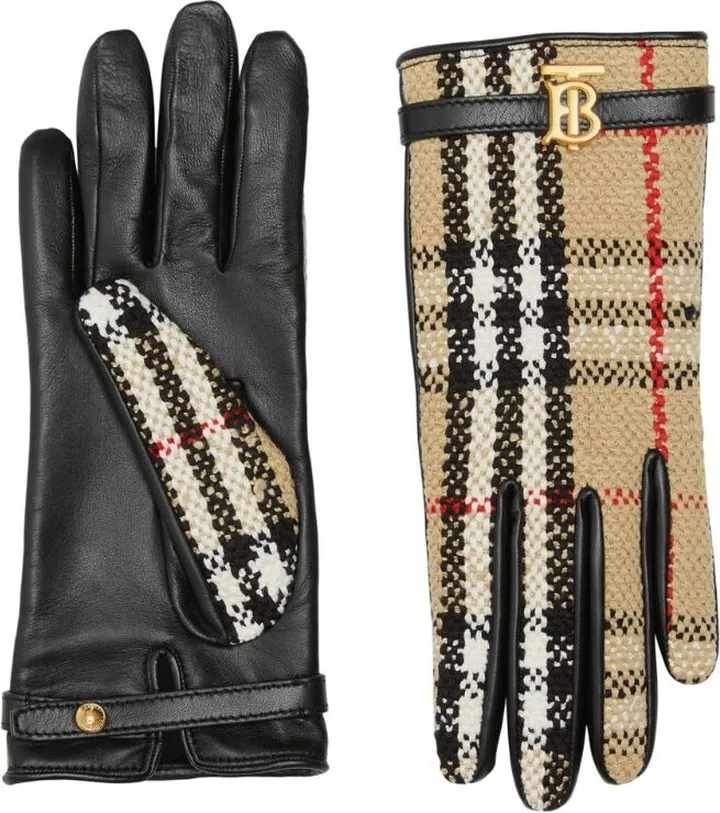 Burberry Vintage Check Leather Gloves