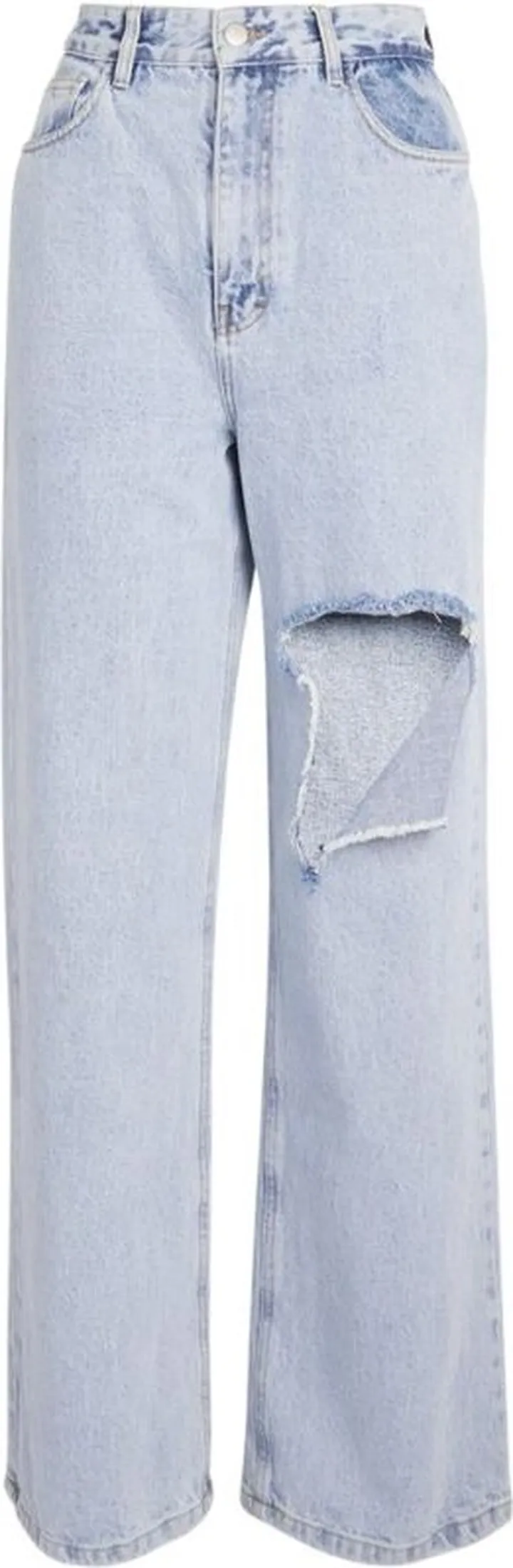 Rokh Distressed Wide-Leg Jeans