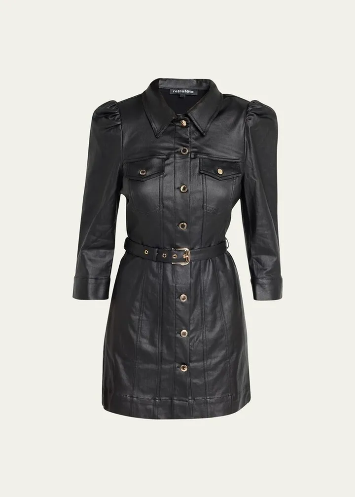 Lema Coated Black Mini Dress