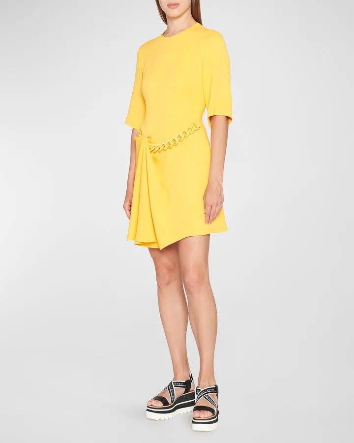 Falabella Chain Drape Mini Dress