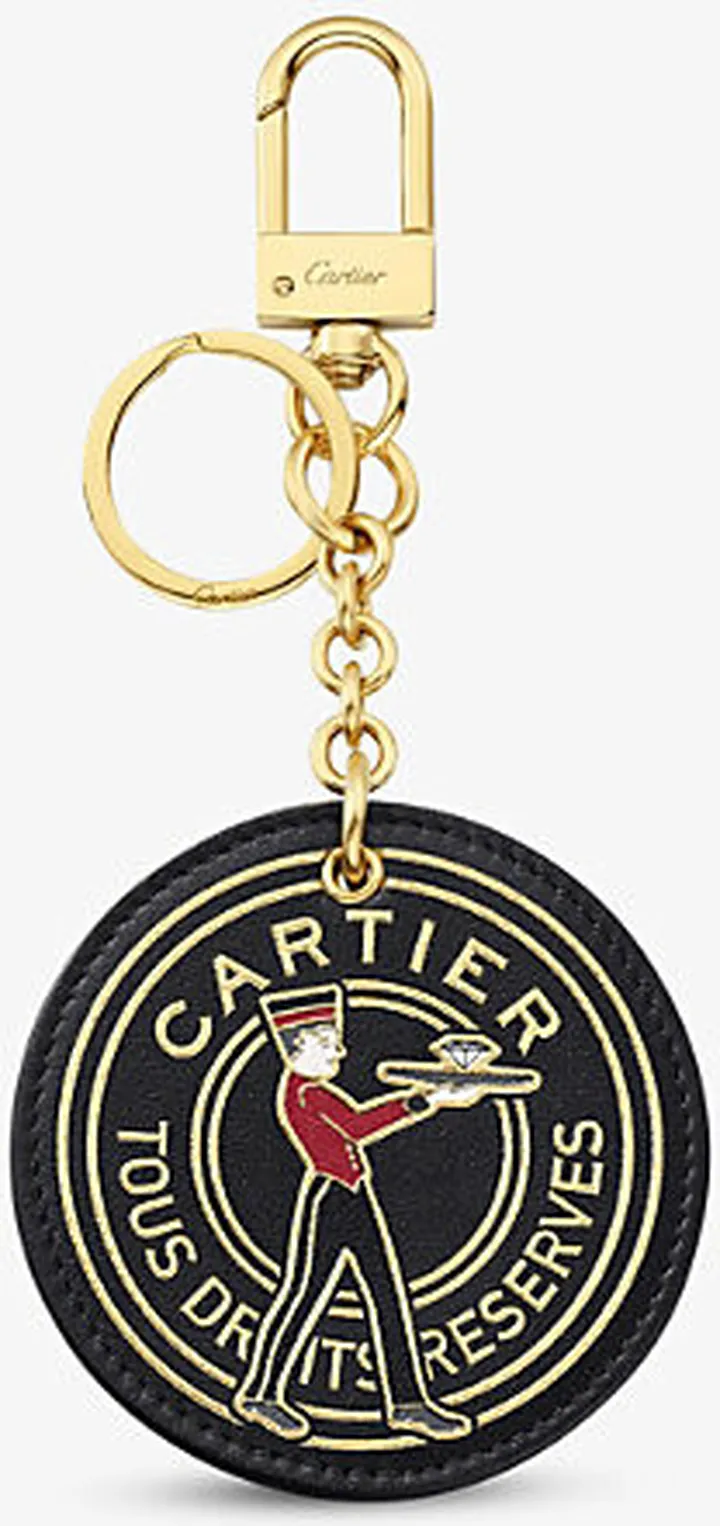 Womens Black Diabolo de Leather key Ring