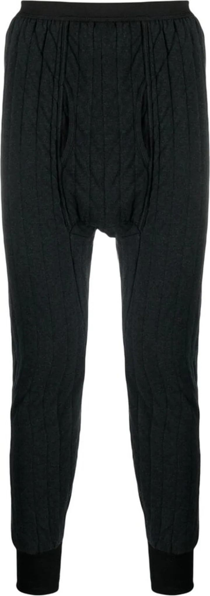 Animal-patch panelled slim trousers