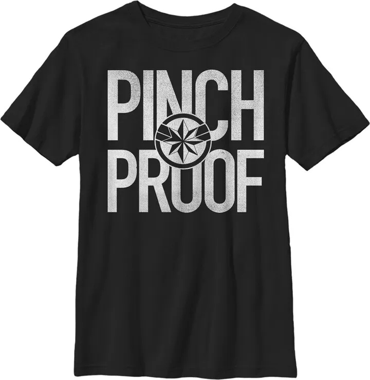 Boy's Marvel St. Patrick's Day Captain Marvel Pinch Proof T-Shirt - Black - Small