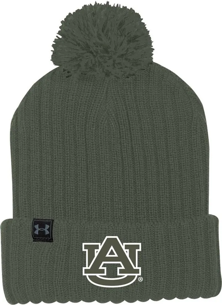 Men's Olive Auburn Tigers Freedom Cuffed Pom Knit Hat