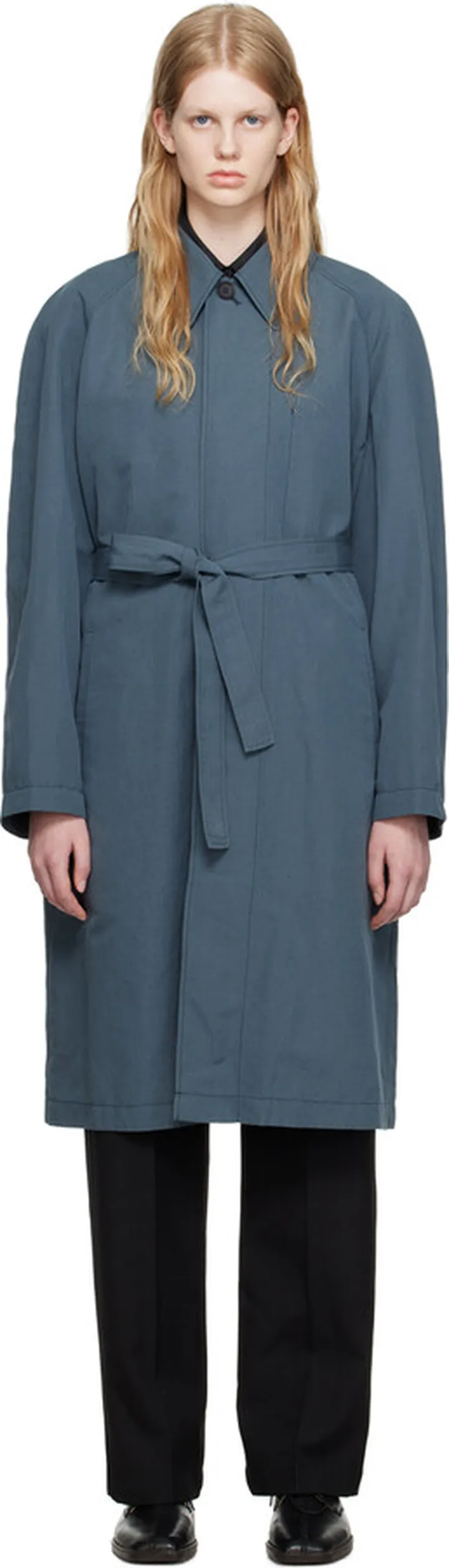 LEMAIRE Blue Belted Lightweight Coat