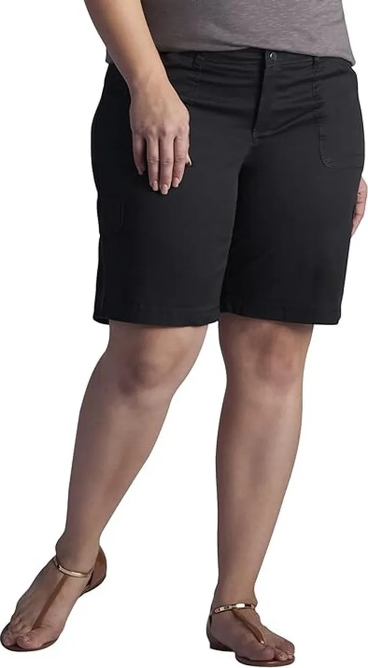 Lee Waist Cargo (Plus) (Black) Women's Shorts