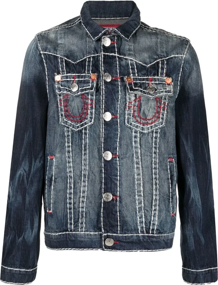 Bleach-Effect Denim Jacket