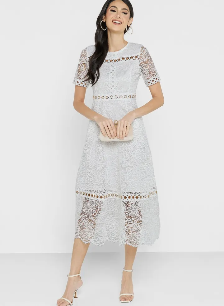 Ladder Lace Detail Dress