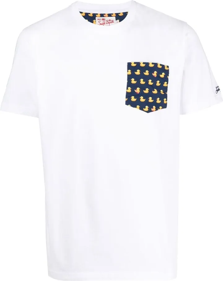 duck-print pocket T-shirt