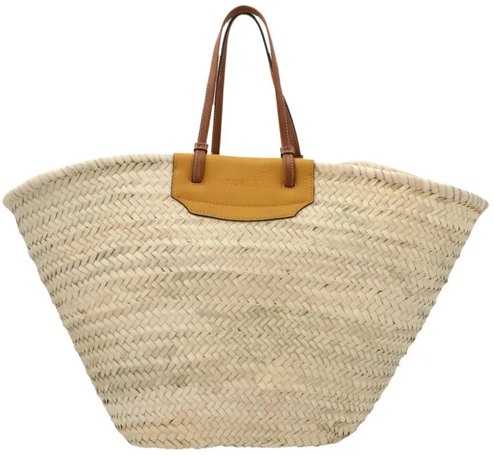 Furla Woven Logo Embossed Tote Bag
