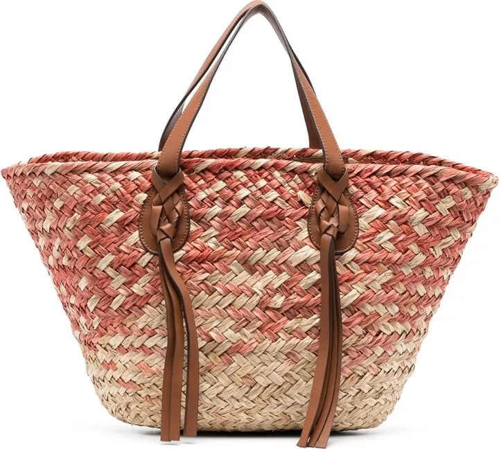 Ombré-Effect Basket Tote Bag