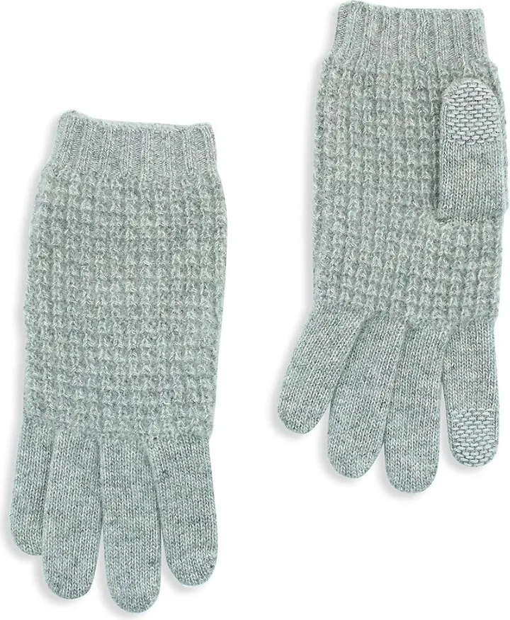 Waffle Knit Cashmere Touch Screen Gloves