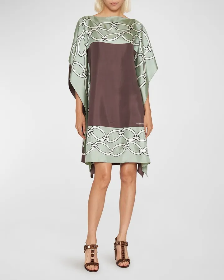 Chain 1967 Foulard Silk Twill Handkerchief Dress