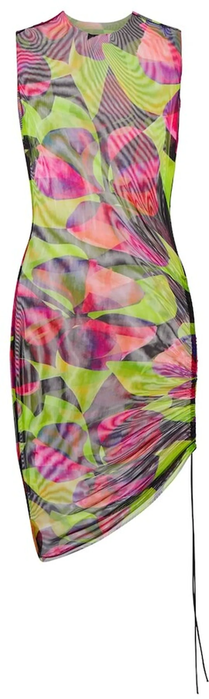 Printed ruched minidress