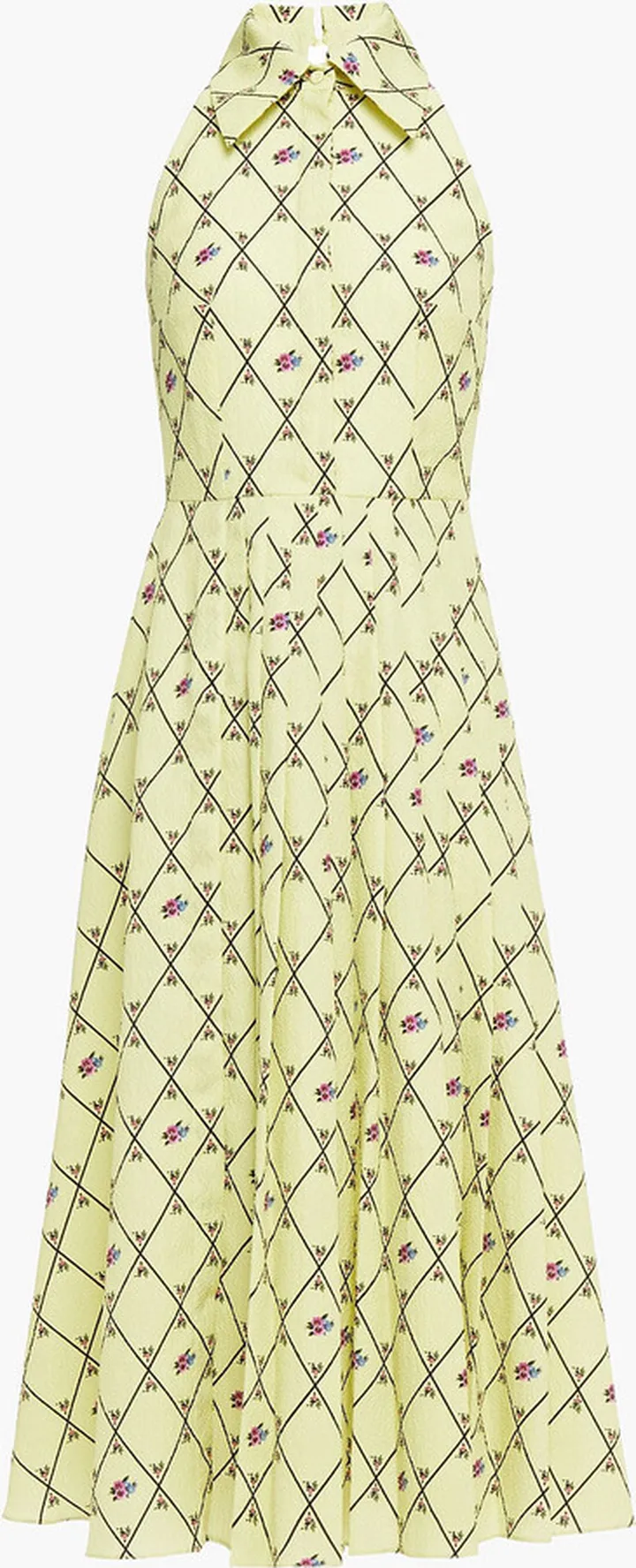 Alvia printed textured-crepe midi dress