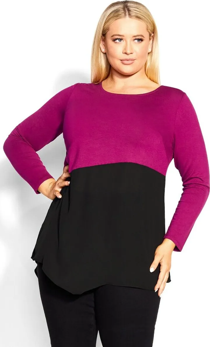 AVENUE | Women's Plus Size Carla Top - berry - 14W