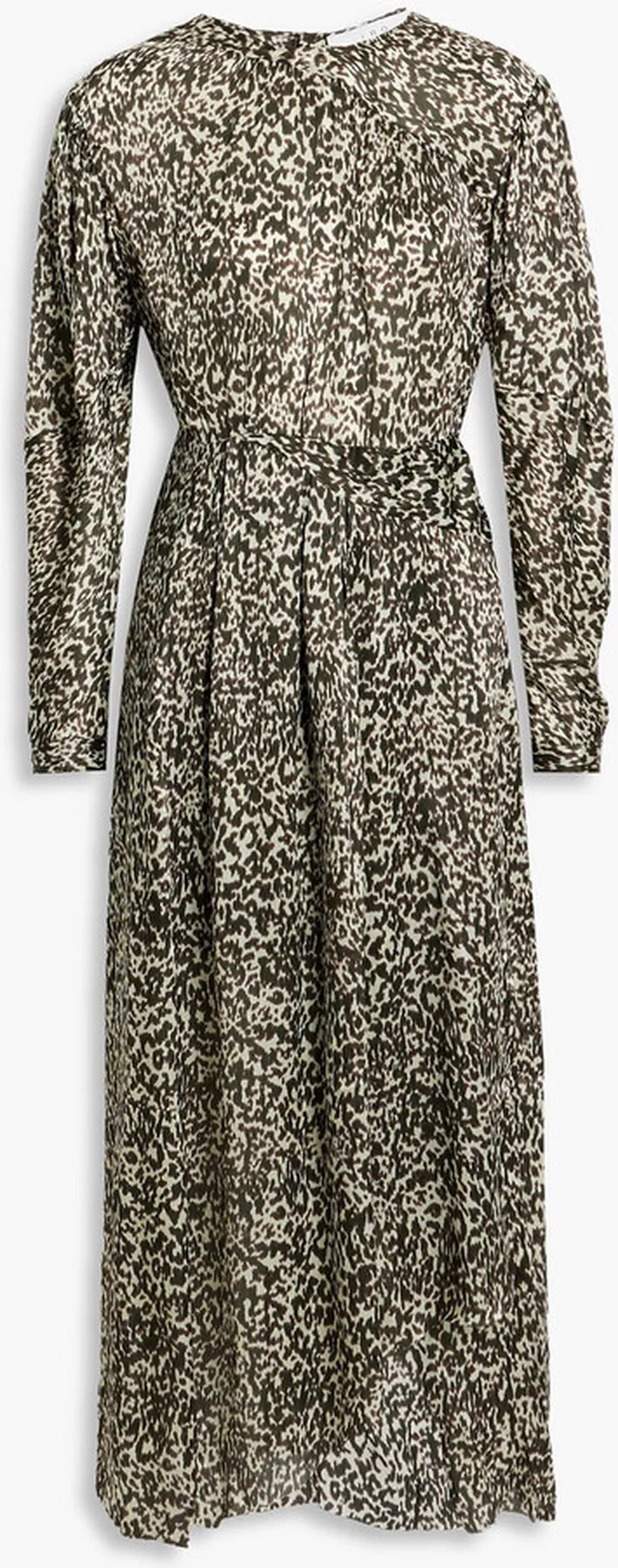 Romeri pleated leopard-print silk-crepon midi dress