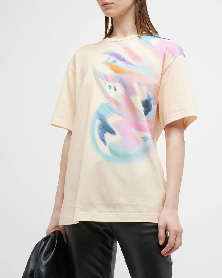 Butterfly Wings-Print Short-Sleeve Cotton Jersey T-Shirt