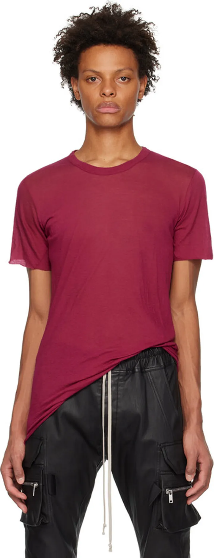 Rick Owens Burgundy Basic T-Shirt