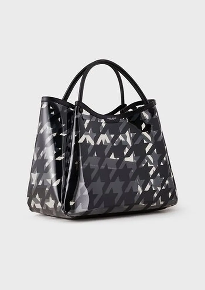PVC Handbag with houndstooth print