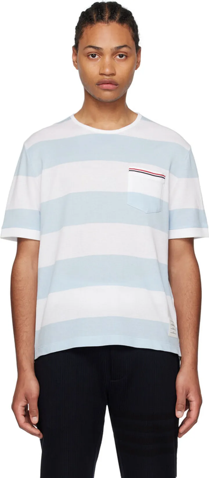 Thom Browne Blue & White Pocket T-Shirt