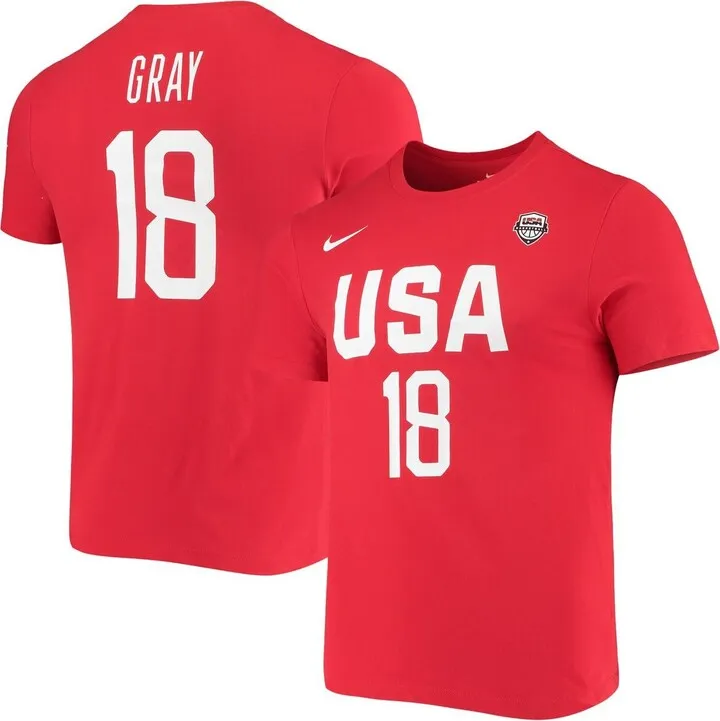 Women's Nike Chelsea Gray Usa Basketball Red Name and Number Performance T-shirt