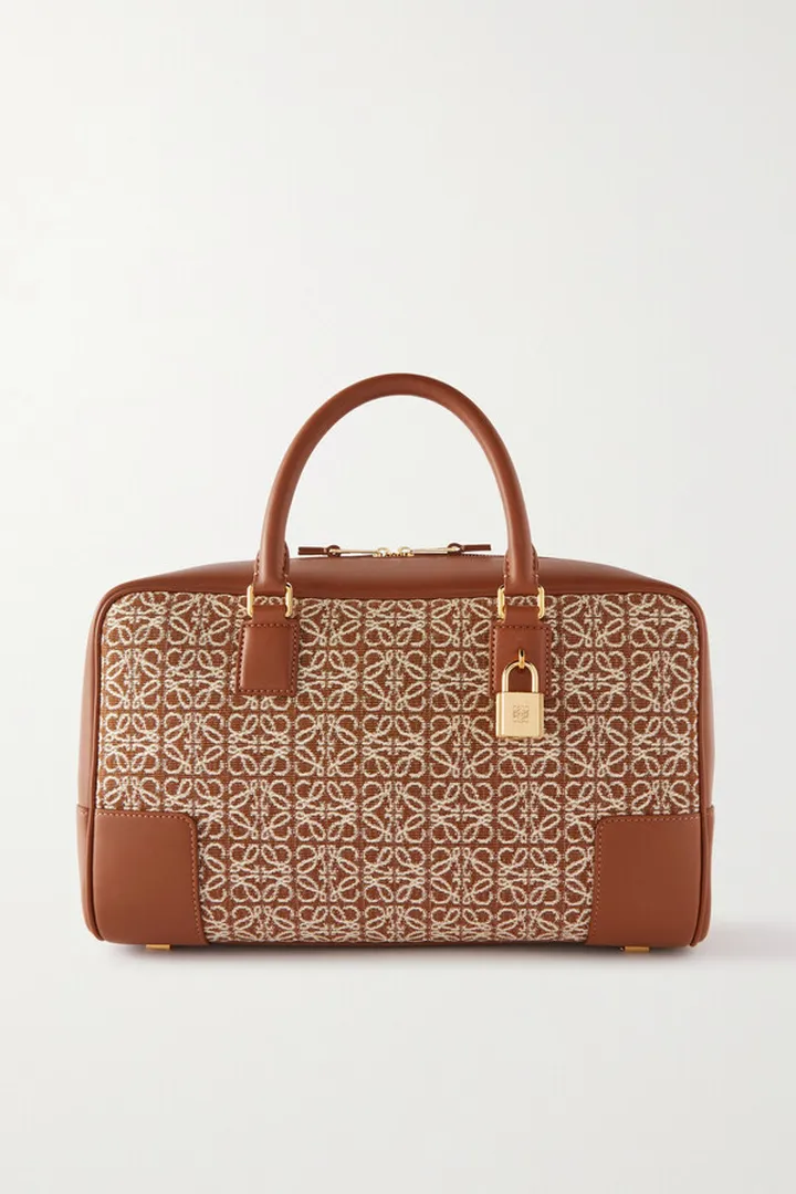 Loewe - Amazona 28 Medium Cotton-jacquard And Leather Tote - Brown