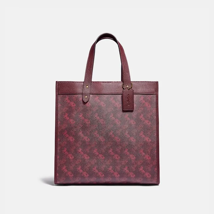 Field Tote With Horse And Carriage Print