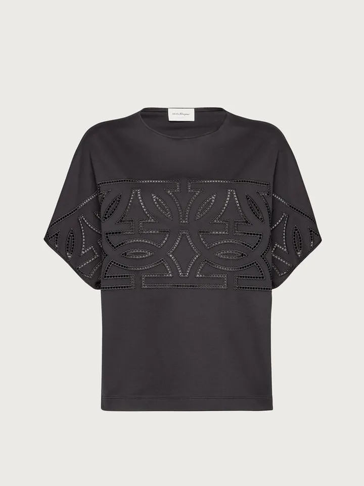 Ferragamo Women Embroidered t-shirt Black