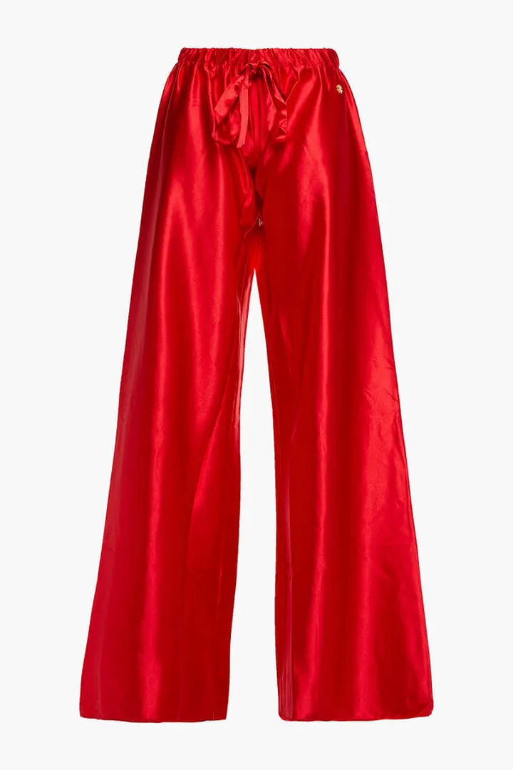 Satin wide-leg pants