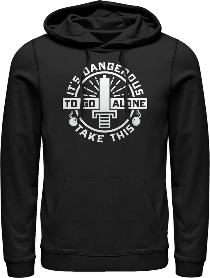 Men's Nintendo Legend of Zelda Dangerous Take This Pull Over Hoodie - Black - Small