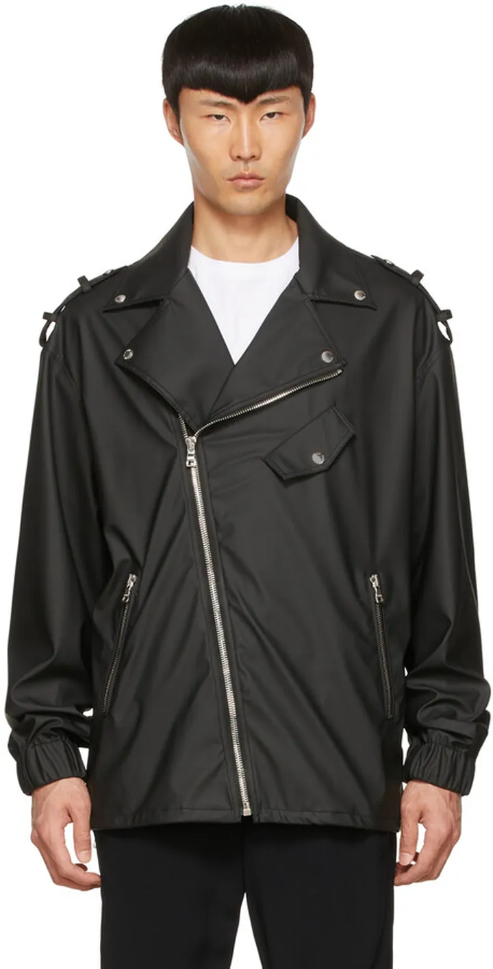 Balmain Black Faux -Leather Jacket