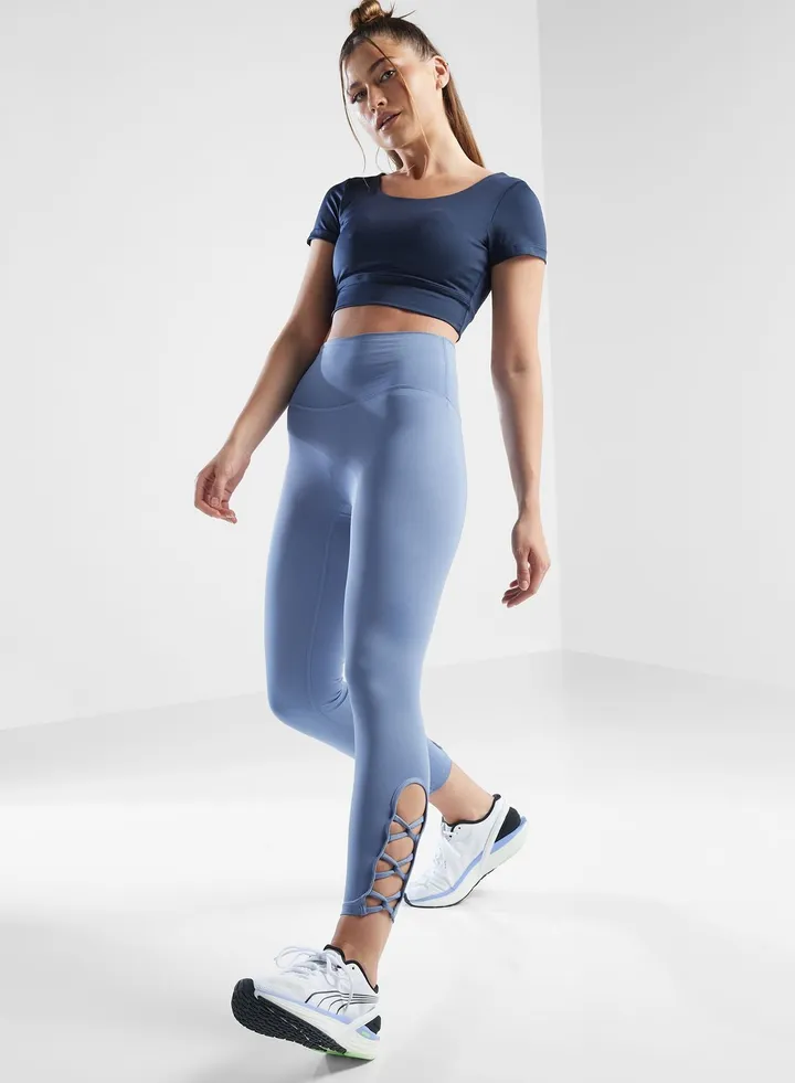Athletic Leggings With Crossover Detail