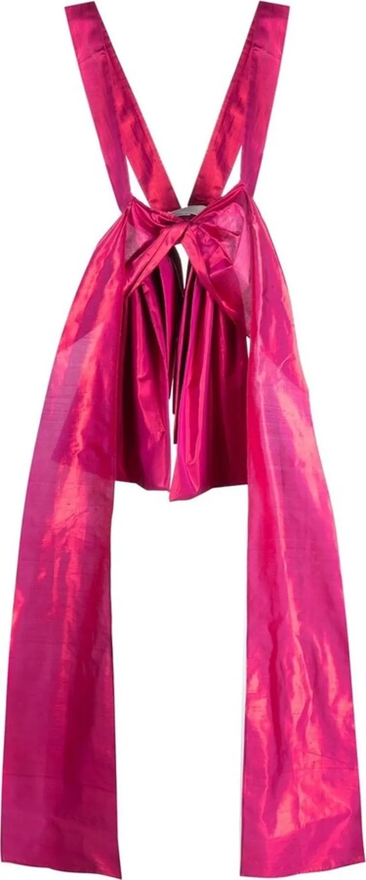Bow-detail silk tunic top
