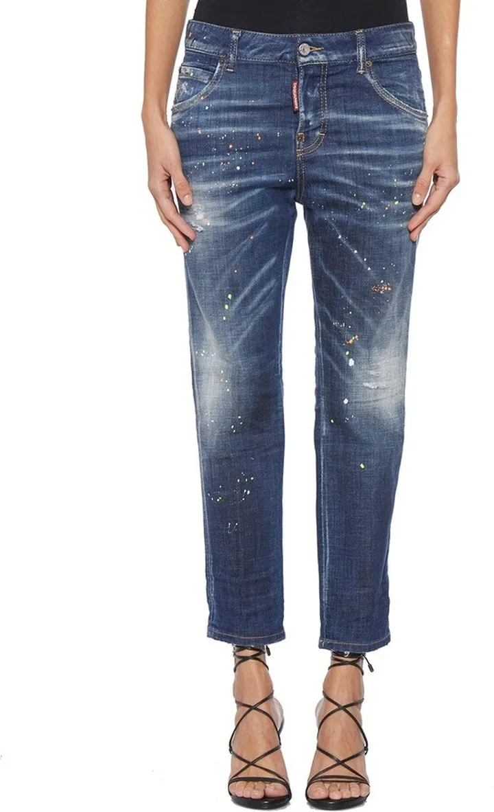 Paint-splatter Distressed Jeans