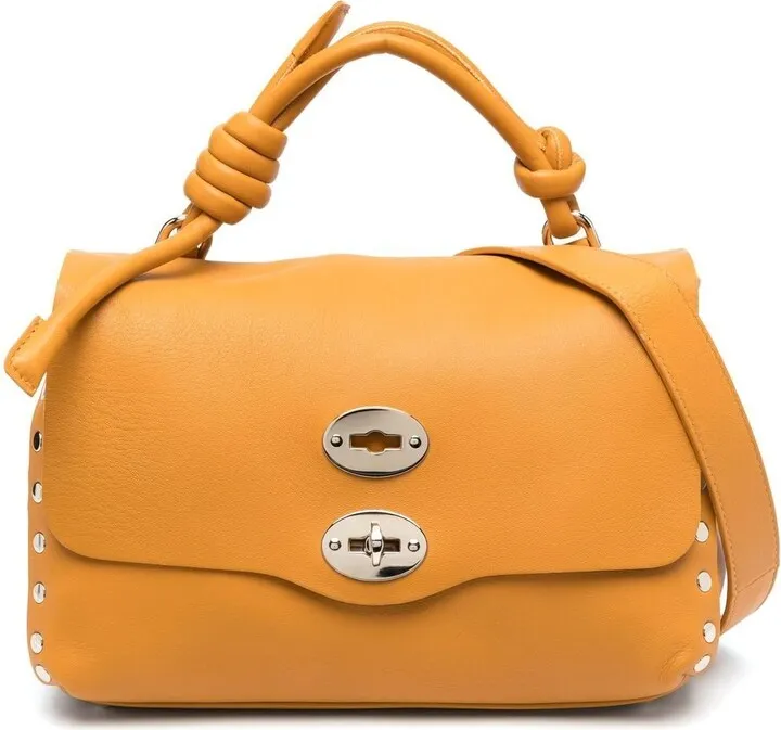 Stud-Detail Leather Shoulder Bag