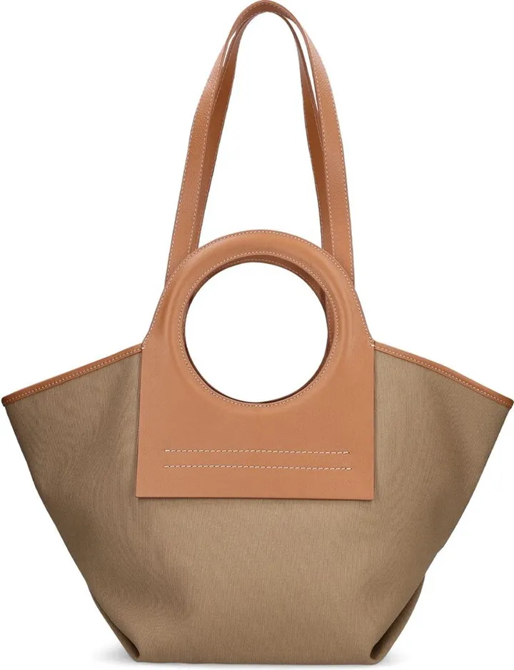 Small Cala canvas & leather tote bag