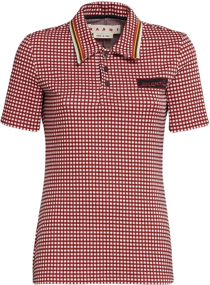 Checked Short-Sleeve Polo Shirt