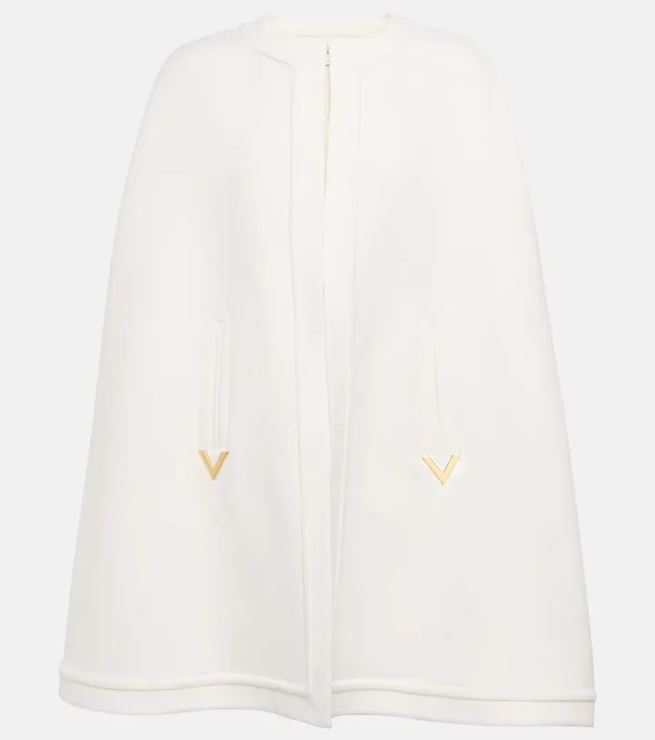 Wool and cashmere cape