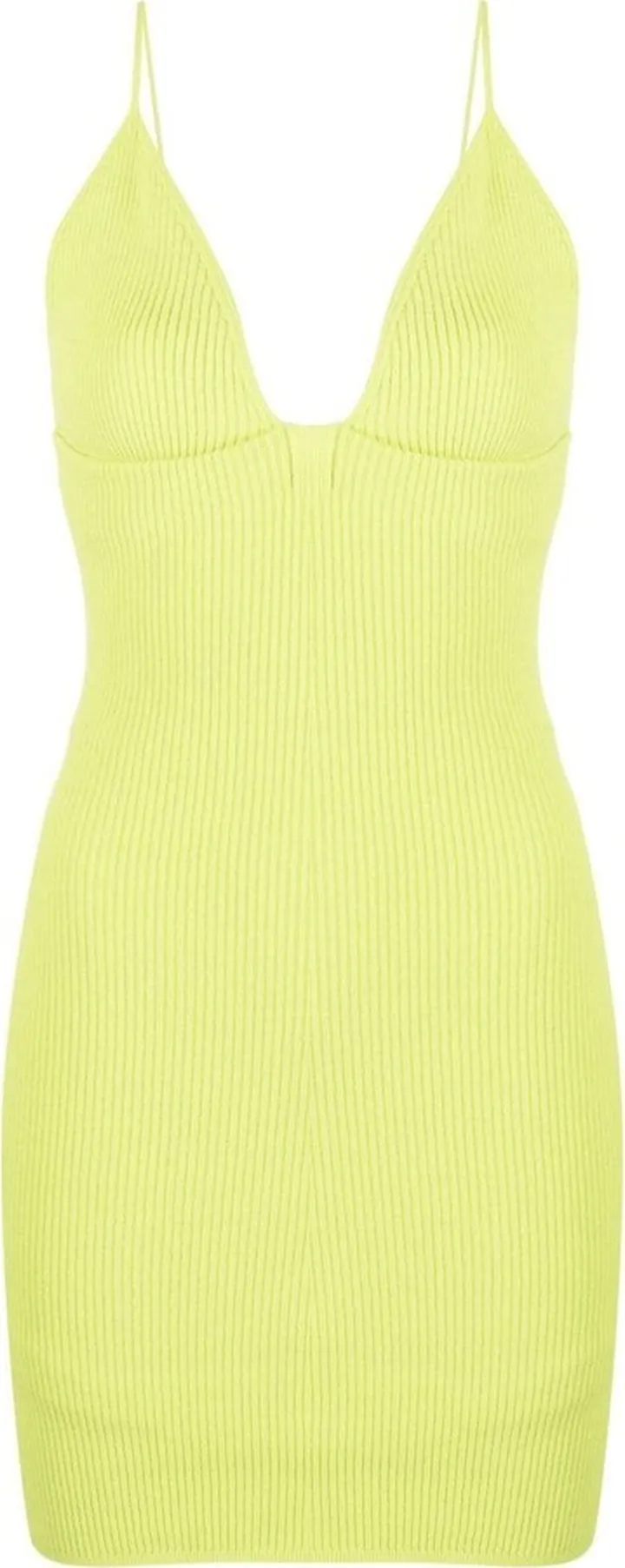V-neck knitted dress