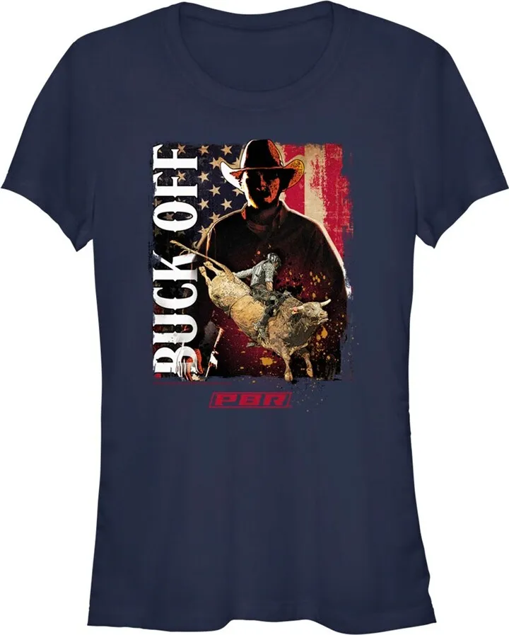 Junior's Professional Bull Riders Buck Off T-Shirt - Navy Blue - 2X Large