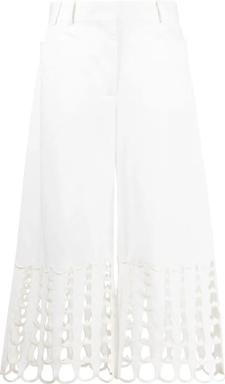 Cut-Out Detailing Cropped Trousers