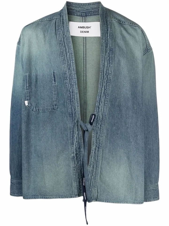 Tie-Front Denim Shirt Jacket