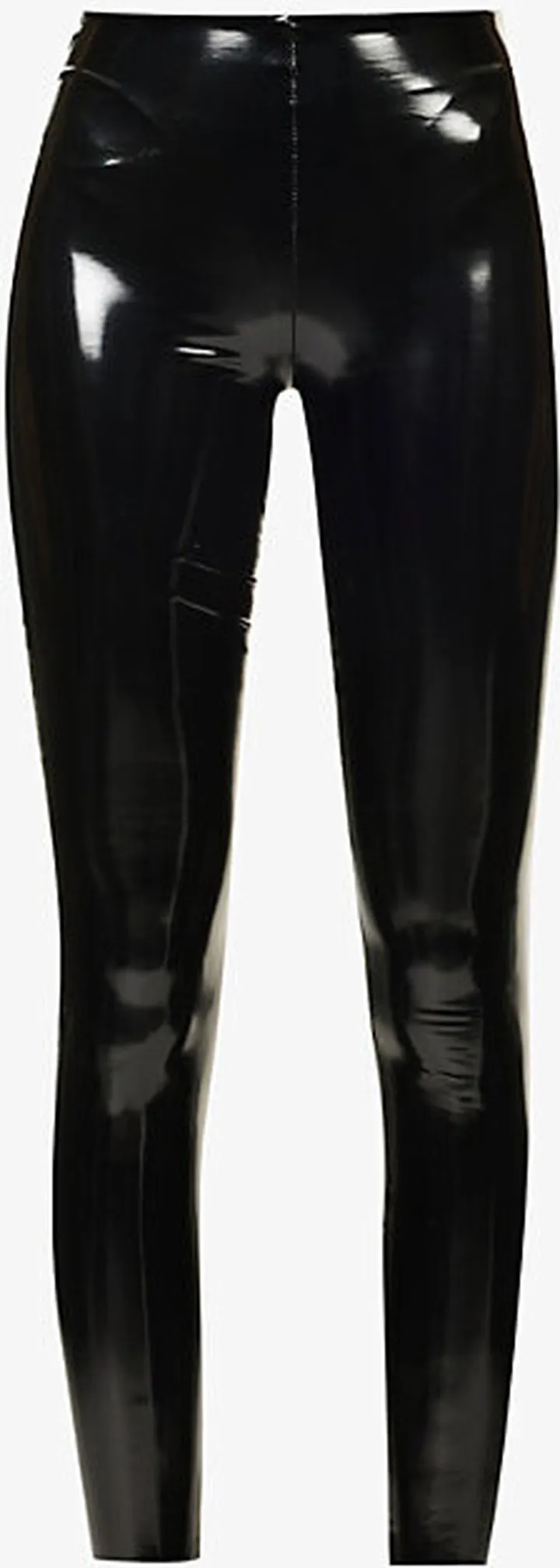 Womens BLACK001 High-rise Skinny Vinyl Trousers