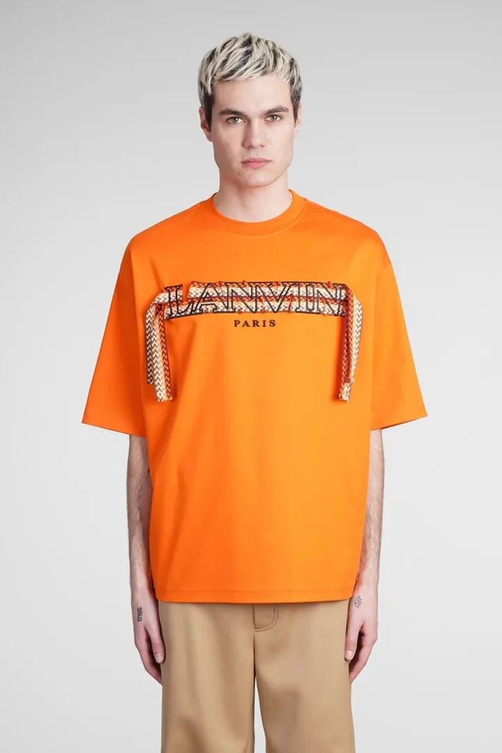 T-shirt In Orange Cotton