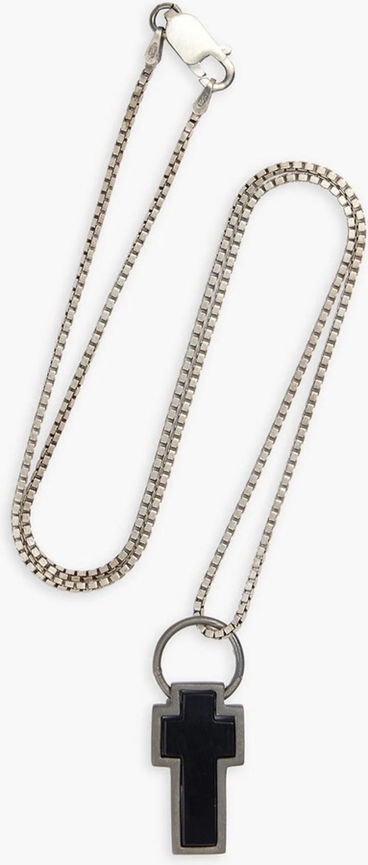 Burnished silver-tone agate necklace