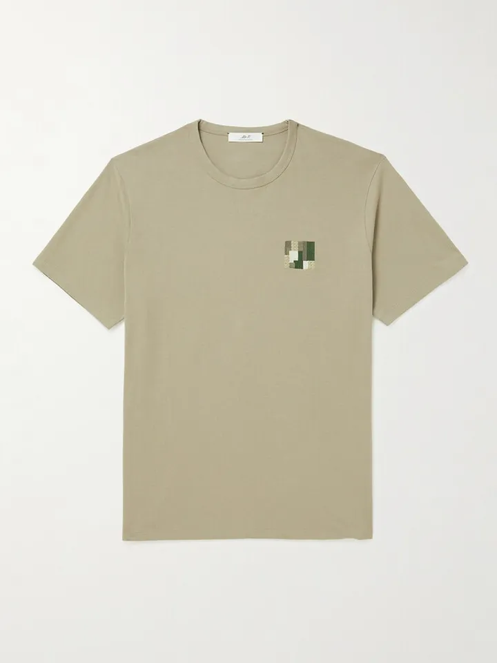 Embroidered Cotton-Jersey T-Shirt