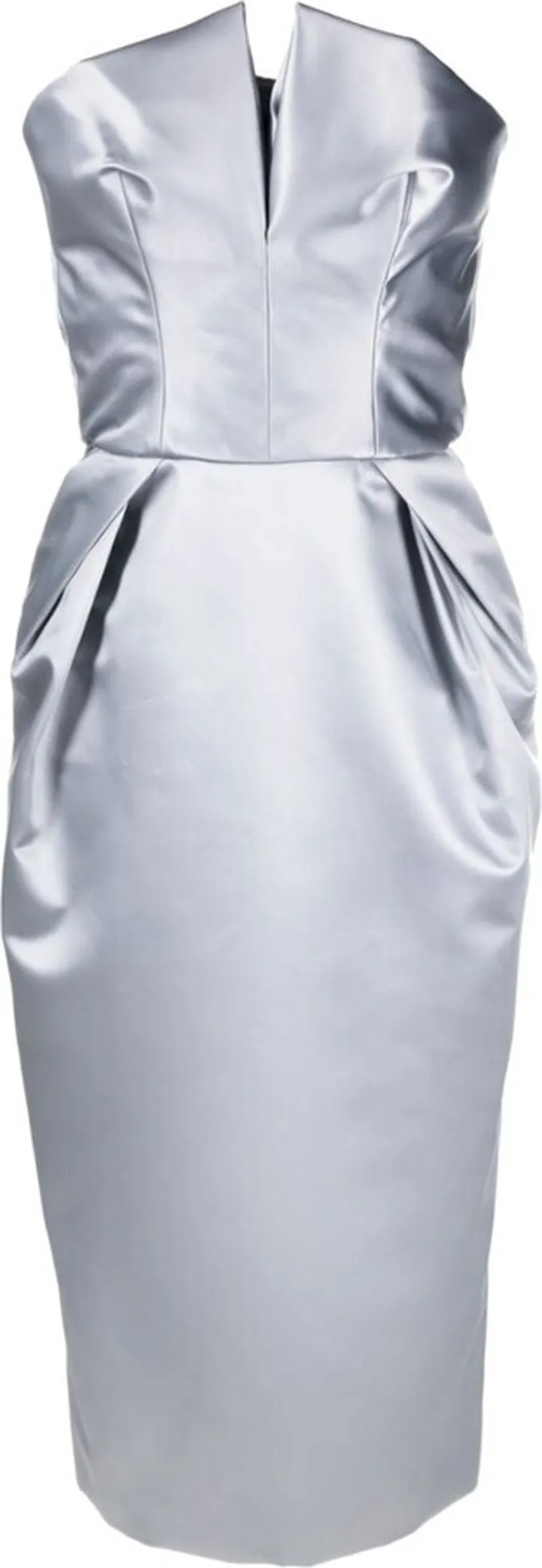 Cintzed draped satin dress