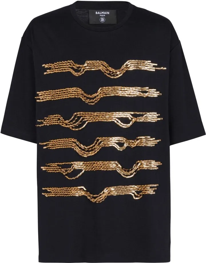 chain-trim T-shirt